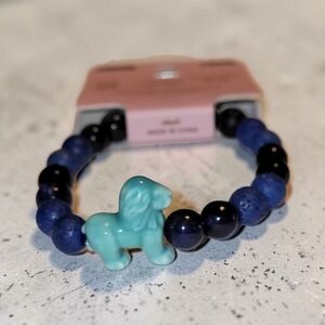 Simply Southern Black/Blue Lion Tracker Bracelet w/Blue Lion NWT